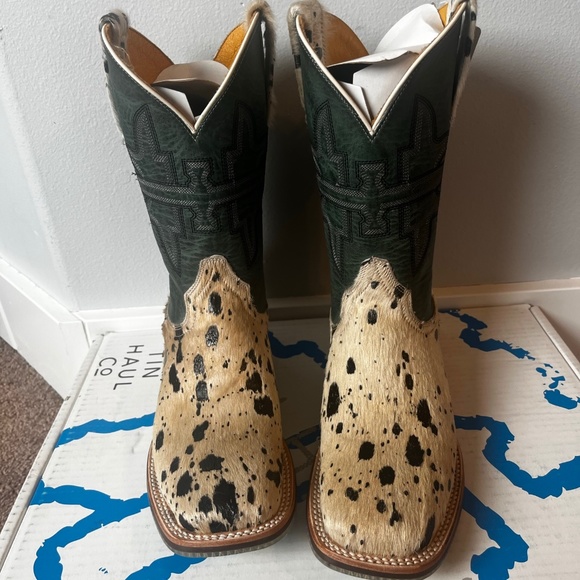 Tin Haul Shoes Tim Haul Womens Shaggy Cow Hide Square Toed Cowboy